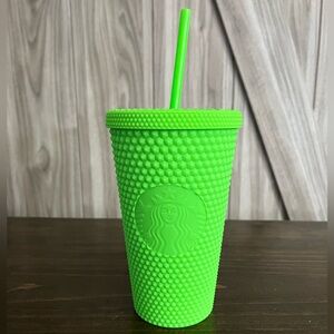 Neon Green Studded Starbucks Tumbler